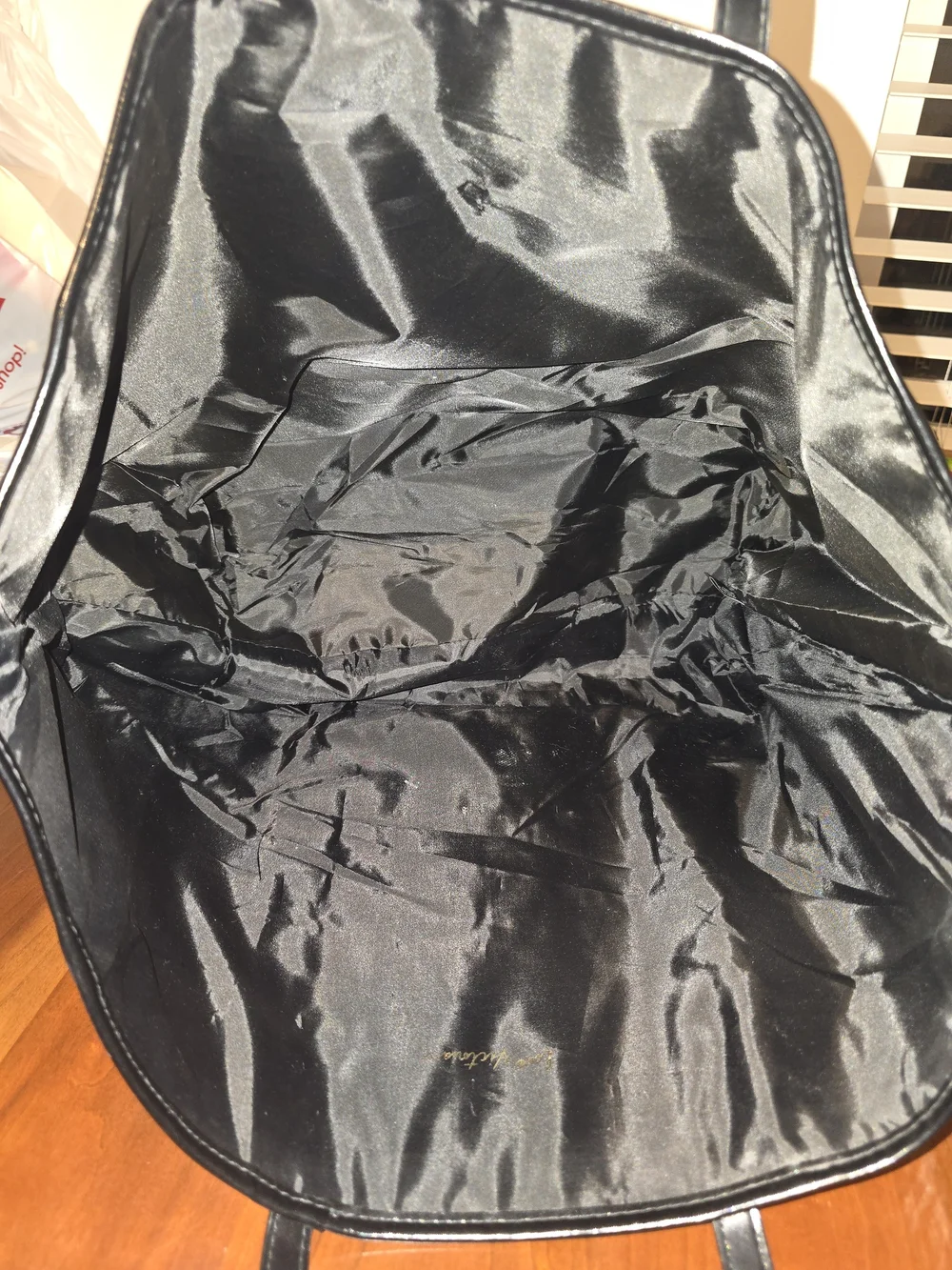 Victoria's Secret Black Sequin Stripe Tote Bag